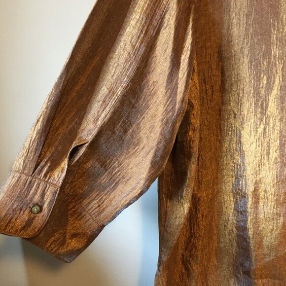 Vintage Coldwater Creek Golden Brown Button Down Shirt - Picture 9 of 16